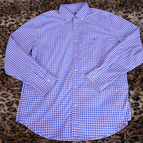 Vineyard Vines Fishlock Gingham Performance Button-up Spinnaker Shirt Large NWOT - Picture 1 of 5